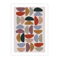 Plakat bez ramy 21x30 - Kolorowe Echo Boho - abstrakcyjny obraz, geometryczna kompozycja