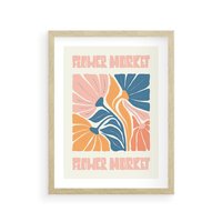 Plakat w ramie 50x70 - Spójny Dysonans - pastelowe kolory, typografia - rama drewno