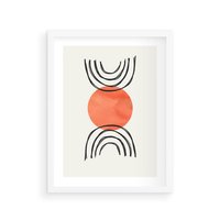 Plakat w ramie 40x50 - Lustrzane Widzenie - koło, boho styl - rama biała