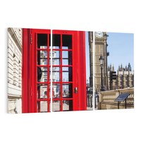 Obraz na płótnie 120x80 - Ikoniczna budka telefoniczna w Londynie - budka, telefoniczna