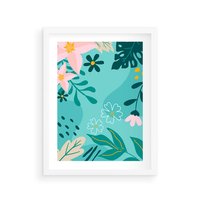 Plakat w ramie 30x40 - Rozkwitające Widoki - pastelowa kompozycja, kwiaty - rama biała