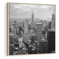 Obraz w ramie 50x50 - Majestatyczne Wysokości - Nowy Jork, wieżowce - rama drewno
