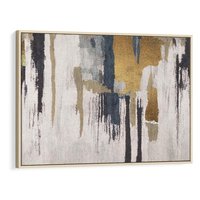 Obraz w ramie 120x80 - Odyseja w świetle i cieniu - abstrakcja, porysowana ściana - rama drewno