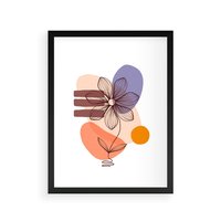 Plakat w ramie 30x40 - Migocące Odbicia Kwiatów - abstrakcyjna sztuka, plamy - rama czarna