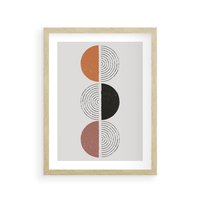Plakat w ramie 40x50 - Eksperymenty z Geometrią - geometryczny plakat, sztuka nowoczesna - rama drewno