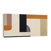 Obraz na płótnie 120x60 - Nowoczesne Brązy - geometryszne pasy, nowoczesny styl