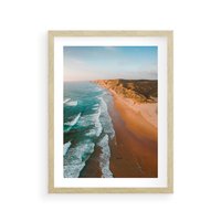 Plakat w ramie 50x70 - Z Lotu Ptaka - fotografia, plaża - rama drewno