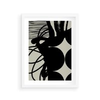 Plakat w ramie 50x70 - Modernistyczne Refleksje - abstrakcja, mroczny klimat - rama biała