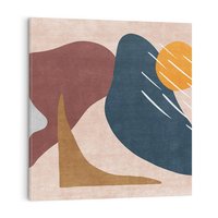 Obraz na płótnie 80x80 - Opowieść szepczących pędzli - abstrakcyjne plamy, kształty