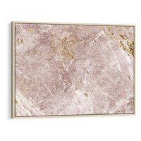 Obraz w ramie 70x50 - Wyjątkowa Stylizacja - marmur, złoto - rama drewno