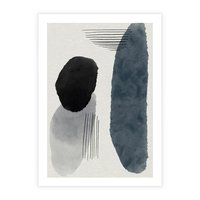 Plakat bez ramy 30x40 - Abstrakcyjna Gra Szarości - abstrakcyjna grafika, akwarela