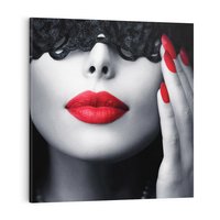 Obraz na płótnie 40x40 - Piękno usta i szminka - usta, szminka