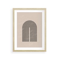 Plakat w ramie 50x70 - Migocące Echa - abstrakcyjne linie, geometria - rama drewno
