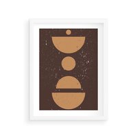 Plakat w ramie 30x40 - Impulsy Przestrzeni - mid century styl, nowoczesna grafika - rama biała