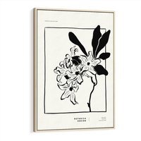 Obraz w ramie 80x120 - Kwiatowe przestrzenie - kwiat, grafika - rama drewno