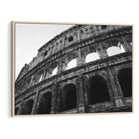 Obraz w ramie 100x70 - Koloseum w Czarnej Bieli - antyczna architektura, koloseum - rama drewno