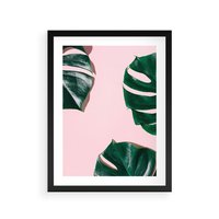 Plakat w ramie 30x40 - Siła Natury - liście, monstera - rama czarna