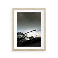 Plakat w ramie 40x50 - Siła i determinacja: czołgi wojenne - czołgi, wojna - rama drewno