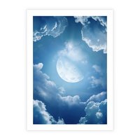Plakat bez ramy 30x40 - Księżycowe Chmury - księżyc, chmury