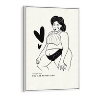 Obraz w ramie 70x100 - Wyrażenie Piękna - rysunek, sztuka nowoczesna - rama biała