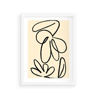 Plakat w ramie 30x40 - Złamane Granice - abstrakcyjna sztuka, przypominająca kwiat - rama biała