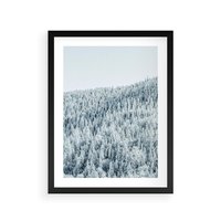 Plakat w ramie 40x50 - Cicha Zima - las, zima - rama czarna