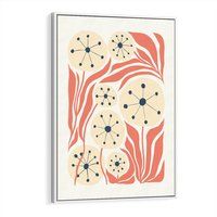 Obraz w ramie 70x100 - Impresje Harmonii - abstrakcyjne kwiaty, rośliny - rama biała