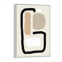 Obraz w ramie 80x120 - Kształtne Formy - geometryczne nieregularne kształty, nowoczesna kompozycja - rama biała