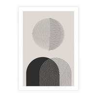 Plakat bez ramy 50x70 - Przenikająca Rzeczywistość - abstrakcyjna kompozycja, okręgi i półokręgi