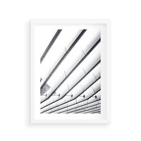 Plakat w ramie 50x70 - Czarno-Biała Fotografia Architektury - nowoczesna architektura, bialo czarny - rama biała