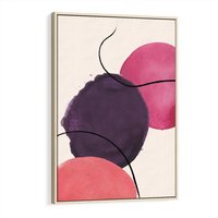 Obraz w ramie 80x120 - Migotliwe Widzenia - abstrakcyjne akwarelowe plamy, nieregularne linie - rama drewno