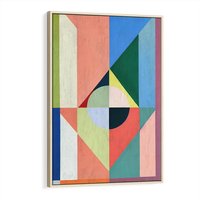 Obraz w ramie 80x120 - Księga Kolorowych Wizji - różne geometryczne formy, koła - rama drewno