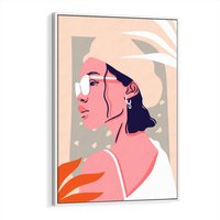 Obraz w ramie 50x70 - Kobieca Esencja - nowoczesny plakat, styl retro - rama biała