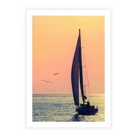 Plakat bez ramy 40x50 - Żaglówka na Horyzoncie - żaglówka, jacht