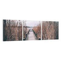 Obraz na płótnie 120x40 - Mglisty krajobraz - pomost, morze