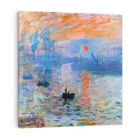 Obraz na płótnie 40x40 - Impresja Wschód Słońca 1872, Claude Monet - Reprodukcja - reprodukcja, obraz na płótnie