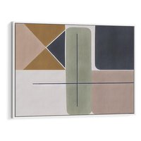 Obraz w ramie 70x50 - Sztuka Abstrakcji - geometryczne kształty, kolorowe prostokąty - rama biała