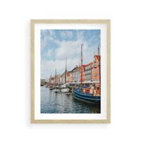 Plakat w ramie 30x40 - Wibracje Miejskiego Klimatu - Dania, Kopehaga - rama drewno