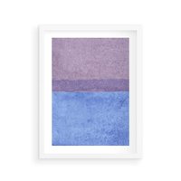 Plakat w ramie 30x40 - Taniec Światła - kolorowe akwarelowe pasy, odcienie fiolet - rama biała