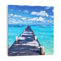 Obraz na płótnie 40x40 - Molo na Plaży Morza - molo, plaża