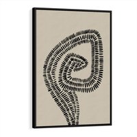 Obraz w ramie 50x70 - Nowoczesne Spektrum Wyobraźni - boho plakat, czarne kropki kreski - rama czarna