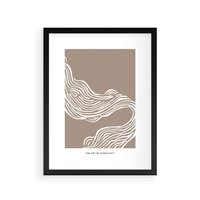 Plakat w ramie 40x50 - Harmonijne Granice - sztuka minimalizmu, biała rycina - rama czarna