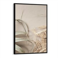 Obraz w ramie 70x100 - Boho urok suchych liści - suche, liście - rama czarna