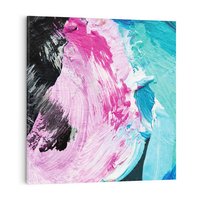 Obraz na płótnie 60x60 - Kolorowy rój wyobraźni - rozlane kolorowe farby olejne, abstrakcja