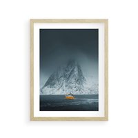 Plakat w ramie 30x40 - Skandynawski pejzaż - skadynawski, pejzaż - rama drewno