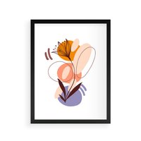 Plakat w ramie 30x40 - Kwiatowa Impresja - abstrakcyjna sztuka, plamy - rama czarna