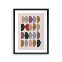 Plakat w ramie 50x70 - Granice Boho - abstrakcyjny obraz, geometryczna kompozycja - rama czarna