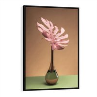 Obraz w ramie 70x100 - Wyjątkowy monstera - monstera, liść - rama czarna