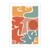 Plakat bez ramy 21x30 - Pastelowa Symfonia Kształtów - abstrakcyjne kolorowe formy, pastelowe kolory