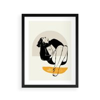 Plakat w ramie 50x70 - Kształt Kobiecego Portretu - grafika, kobieta - rama czarna